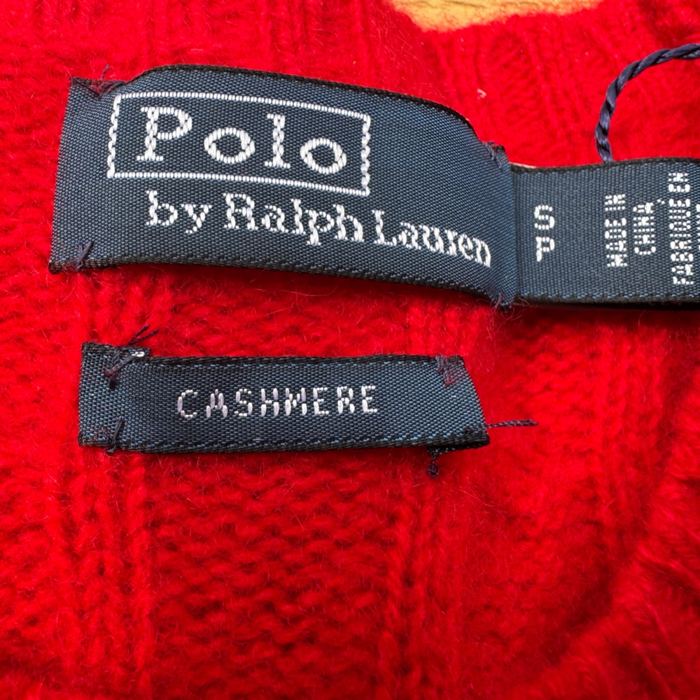 Polo by Ralph Lauren Bright Red Cashmere Sweater - Picture 7 of 9